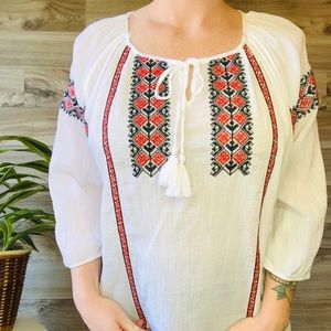 women’s Chaps embroidered blouse